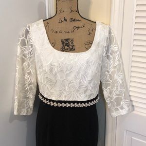 White and Black Evening Gown